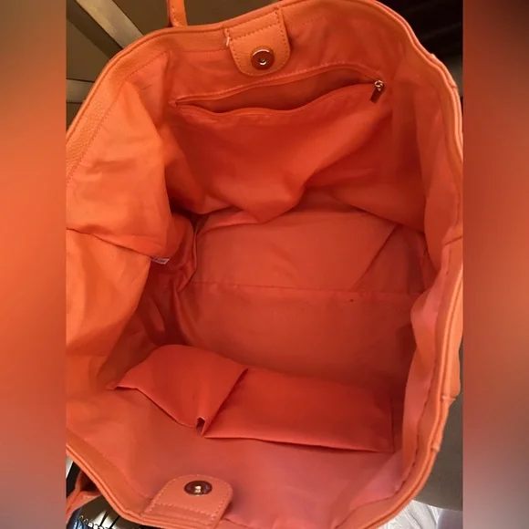 Orange “Leather” Tote Bag - Picture 2 of 7